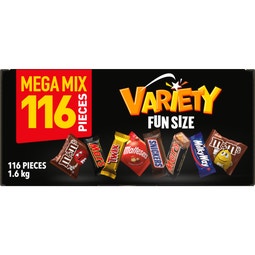 Variety Fun Size Mega Mix Box 116 Pieces 1.6kg image