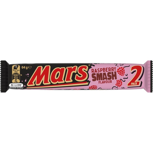 MARS Raspberry Smash Flavour Chocolate Bar 2 pack 64g