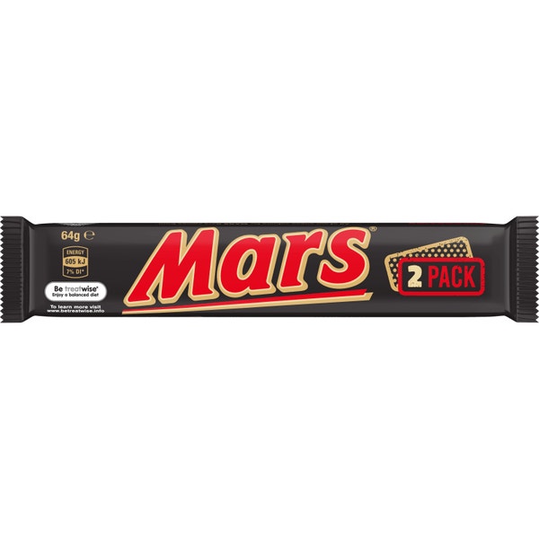 MARS Chocolate Bar 2 Pack 64 g MARS